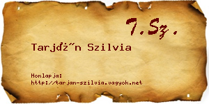 Tarján Szilvia névjegykártya